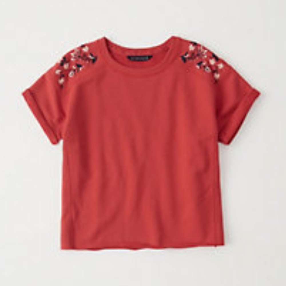Abercrombie & Fitch Embroidered Crew Sweatshirt
